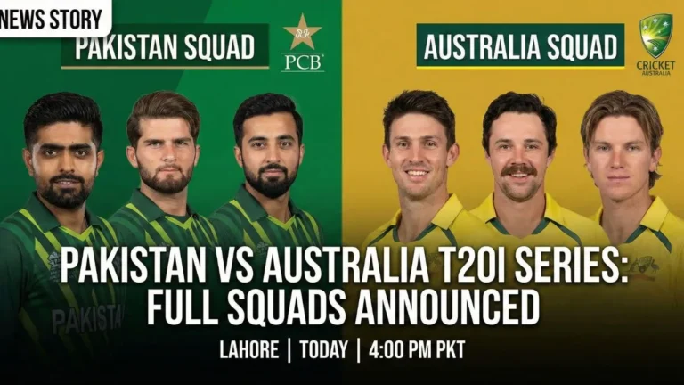Pakistan vs Australia T20I Series Complete Squad List for Both Teams