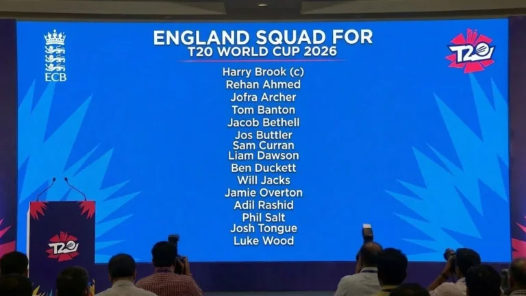 England Squad for T20 World Cup 2026